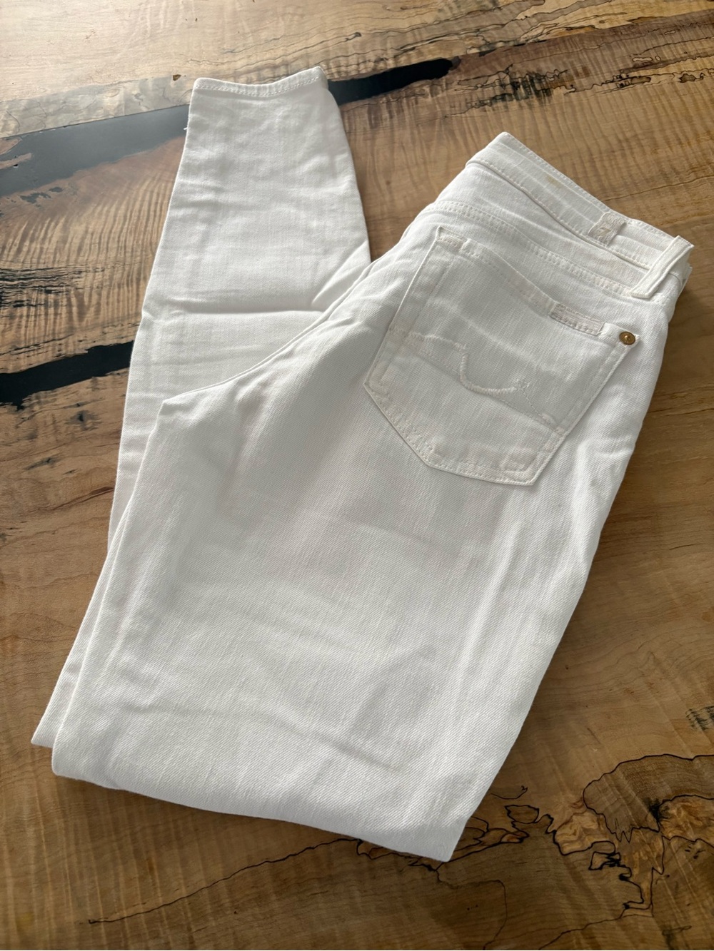 7 For All Mankind White Women’s Skinny Jeans
